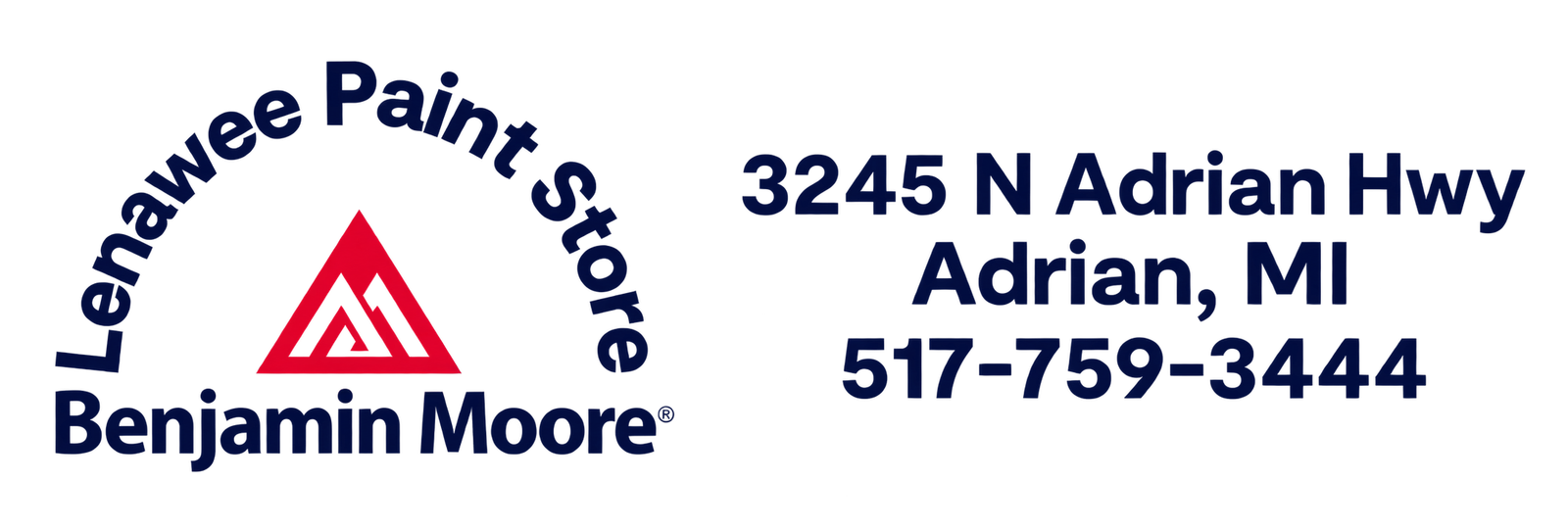 Lenawee Paint Store — Benjamin Moore. 3245 N Adrian Hwy, Adrian, MI. 517-759-3444.